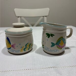 Studio Nova Barrier Reef Fish Creamer and Sugar Set - Turquoise Accent